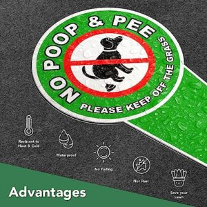 2 PC No Dog Poop Signs for Yard - 12x6 Double Sided Dibond No Pooping Dog Signs for Yard - Keep off Grass Sign - No Dogs Allowed Sign - Dog Poop Sign