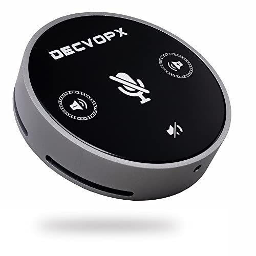 Decvopx Conference Speaker with Microphone for Computer, 360° Enhanced Voice Pickup Conference Call Speakerphone for Video Conference/Gaming/Chatting/Skype/Telephone Audio Conferencing Products