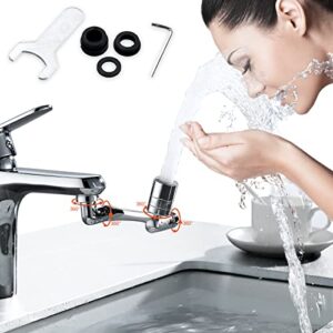 1440° rotating faucet extender aerator 1080°+360° universal large angle robotic arm water nozzle swivel faucet extender for face washing gargle and eyewash with 2 water outlet modes
