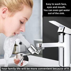 Faucet Extender for Kitchen Sink,720 Degree Swivel Sink Faucet Aerator for Kitchen and Bathroom Water Saving Faucet Sprayer Attachment Moveable Kitchen Tap Head (Two Water Modes) (‎HUICHEN-0002)