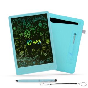 16 inch split screen lcd writing tablet doodle board colorful electronic writing pad for adults & kids, drawing board educational learning toys birthday gift for 3-12 years old girls boys (white)