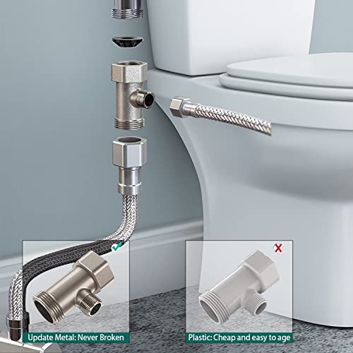 WZHHPIDN Bidet Attachment for Toilet -Self Cleaning Dual Nozzle, Cold & Warm Fresh Water Non-Electric Bidet Toilet Seat Attachment, Bidet Sprayer with Temperature & Pressure Controls