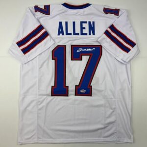 Facsimile Autographed Josh Allen Buffalo White Reprint Laser Auto Football Jersey Size Men's XL