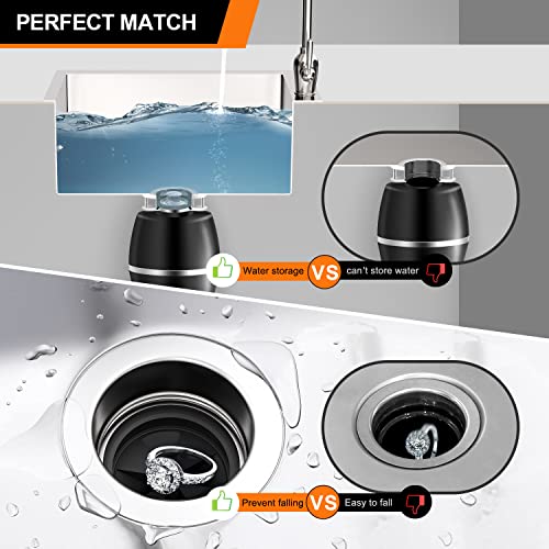 BOTEMY 3-1/8 Inch Garbage Disposal Splash Guards with Stainless Steel Brushed Kitchen Sink Stopper Drain Plug Set Food Waste Disposer Replacement Accessories for Waste King, Whirlaway, GE Disposer