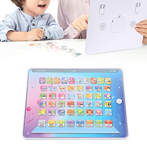 Mothinessto Kids Learning Tablet, Full English Teaching Learning Machine Anti Blue Light Touch Voice Tablet Appearance for Kindergarten