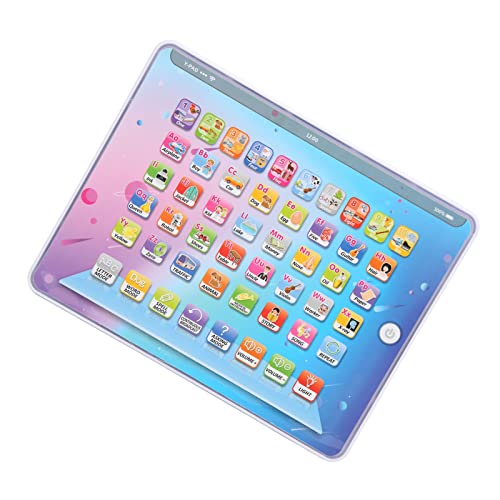 Mothinessto Kids Learning Tablet, Full English Teaching Learning Machine Anti Blue Light Touch Voice Tablet Appearance for Kindergarten
