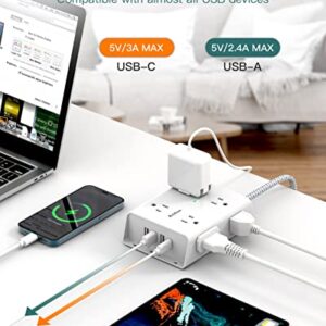 Surge Protector, Outlet Extender with Night Light, Addtam 5-Outlet Splitter and 4 USB Ports and 10Ft Surge Protector Power Strip with 8 AC Outlets and 4 USB Ports(1 USB C), for Home, Office and Dorm