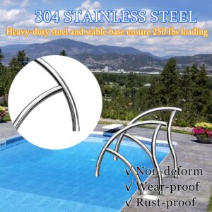 KODOM Pool Handrails 32x22.5 Pool Railing 304 Stainless Steel Rustproof Swimming Pool Safety Stairs Humanized Handle Pool Rails 250LBS Load Capacity for SPA&Inground Pools