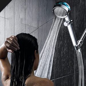 Fundrem High Pressure Shower Head With Hose, Modern Style, 3 Settings, Finish, Handheld Shower Head With Filter, Turbo Shower Head