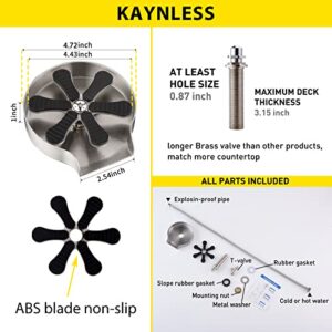 KAYNLESS Glass Rinser Cup Washer For Sink, Metal SUS 304 Brushed Stainless Steel Glass Washer For Sink, Kitchen Sink Accessories for Washe Baby Bottle, Glass Cup, Wine Glass, etc