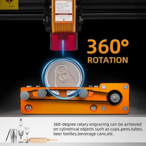 FoxAlien New Aluminum Y-axis Rotary Roller for Cylindrical Objects Curved Surface Compatible with CNC Router Engraving Machines Reizer, Reizer Mega, Masuter, Masuter Pro