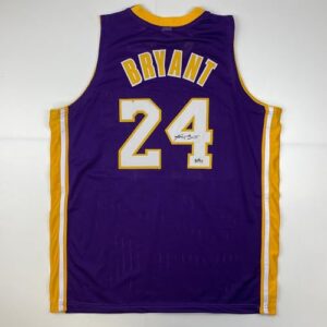 Facsimile Autographed Kobe Bryant #24 Los Angeles LA Purple Reprint Laser Auto Basketball Jersey Size Men's XL