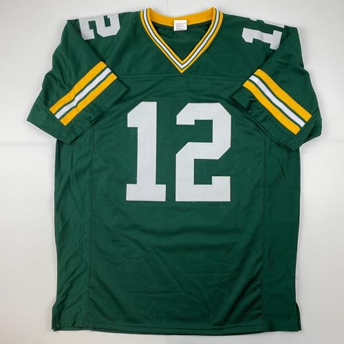 Facsimile Autographed Aaron Rodgers Green Bay Green Reprint Laser Auto Football Jersey Size Men's XL