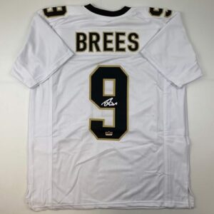 Facsimile Autographed Drew Brees New Orleans White Reprint Laser Auto Football Jersey Size Men's XL