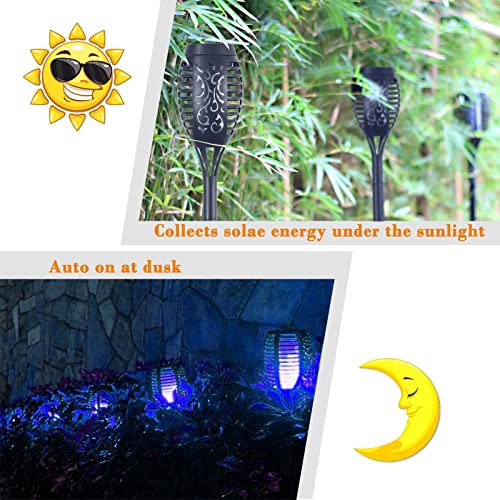 FAISHILAN 8 Pack Solar Flickering Flame Torch,Solar Torch Lights LEDs Waterproof Solar Outdoor Light Christmas Decor Outdoor Lights Torches Dancing Flame