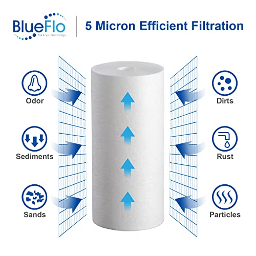 10" x 4.5" Whole House Sediment Water Filter, 5 Micron 10-inch Big Water Filter Replacement Cartridge Compatible with W15-PR, DGD-5005, FP15B, HD-950A, GXWH35F, GXWH30C, 2 Pack