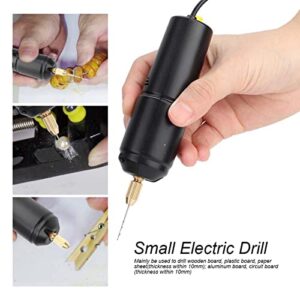 Micro Handheld Drill,Portable Mini Small Electric Drills Handheld Micro USB Drill with 3pc Bits DC 5V Powered by USB cable be used to drill wooden board, plastic board(thickness within 10mm)