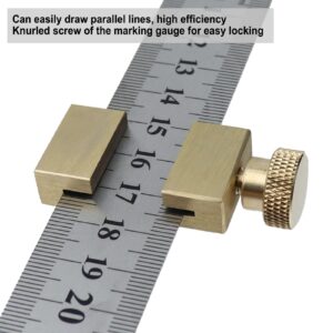 2Pcs Brass Scribe Steel Ruler Ruler Stops Fences Mini Woodworking Angle Line Positioning Limit Block