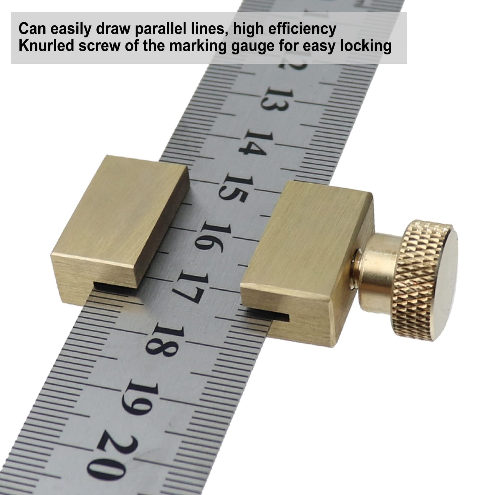 2Pcs Brass Scribe Steel Ruler Ruler Stops Fences Mini Woodworking Angle Line Positioning Limit Block