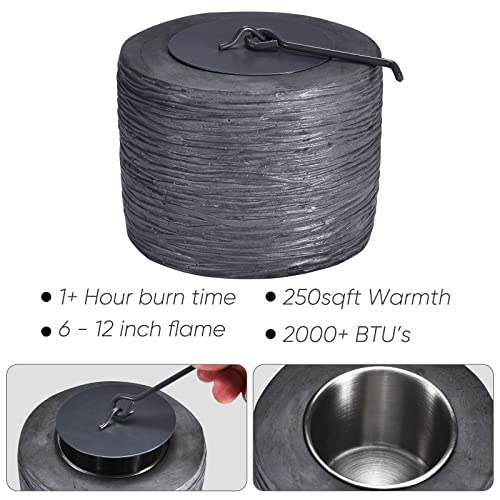 ROUNDFIRE Textured Concrete Tabletop Fire Pit - Fire Bowl, Portable Fire Pit, Small Personal Fireplace for Indoor and Garden Use