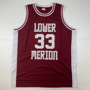 Facsimile Autographed Kobe Bryant Lower Merion Maroon Reprint Laser Auto High School Basketball Jersey Size Men's XL