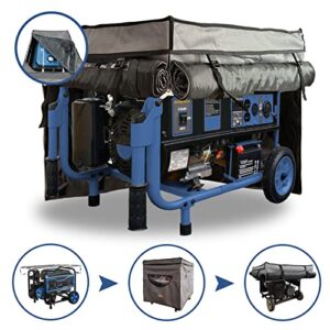geheng generator running cover,100% waterproof generator cover,with stand,universal kit,fits most 5500w-15000w framed generators,for westinghouse, champion, duromax, generac and more,38"x28"x25",grey.