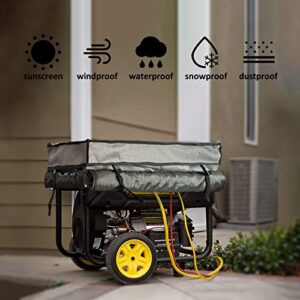 GEHENG Generator Running Cover,100% Waterproof Generator Cover,With Stand,Universal Kit,Fits Most 5500W-15000W Framed Generators,for Westinghouse, Champion, DuroMax, Generac and More,38"x28"x25",grey.