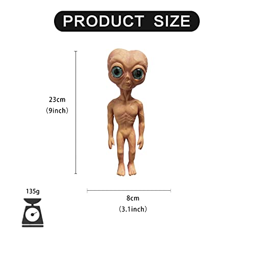 Alien Statues Decor Figure Halloween Novelty Alien Prop UFO Theme Prop for Indoor Brown