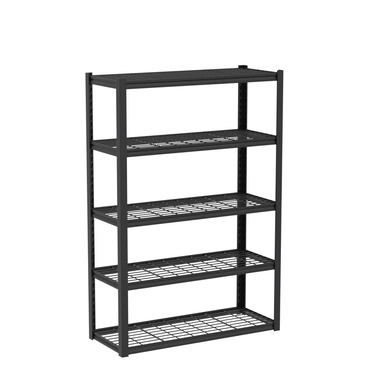 REIBII Garage Shelving Heavy Duty Load 2000Lbs Adjustable 5-Tier Garage Storage Shelves Heavy Duty Metal Shelving for Garage Storage Rack Shelf for Shed, Pantry, Basement 16" D x 36" W x 72" H 2 Pack