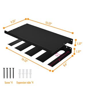 Goyappin 2 Tier Power Tool Organizer for Garage, Stainless Steel Metal Wall-Mounted Tool Holder Rack With 4 Drill Charging Slots and Shelf for Workshop Garage