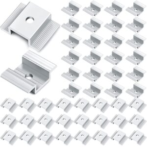 zhengmy solar panel mid clamps 1.06 inch solar panel bracket aluminium mounting accessories aluminum solar mid clamp for solar panel mounting solar panel mid clamp (48 pack)