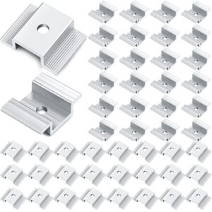 Zhengmy Solar Panel Mid Clamps 1.06 Inch Solar Panel Bracket Aluminium Mounting Accessories Aluminum Solar Mid Clamp for Solar Panel Mounting Solar Panel Mid Clamp (48 Pack)