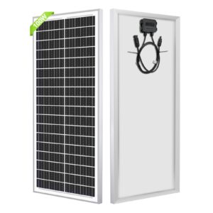 werchtay 100 watt solar panel 12v/24v monocrystalline, high-efficiency module pv power charger solar panels for homes camping rv battery boat caravan and other off-grid applications (100w)