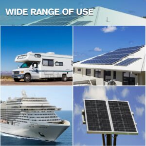 WERCHTAY 100 Watt Solar Panel 12V/24V Monocrystalline, High-Efficiency Module PV Power Charger Solar Panels for Homes Camping RV Battery Boat Caravan and Other Off-Grid Applications (100W)