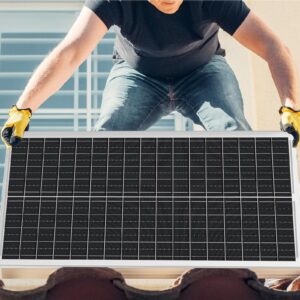 WERCHTAY 100 Watt Solar Panel 12V/24V Monocrystalline, High-Efficiency Module PV Power Charger Solar Panels for Homes Camping RV Battery Boat Caravan and Other Off-Grid Applications (100W)