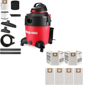 shop-vac 12 gallon 5.5 peak hp wet/dry vacuum+10-14 gallon disposable collection filter bag