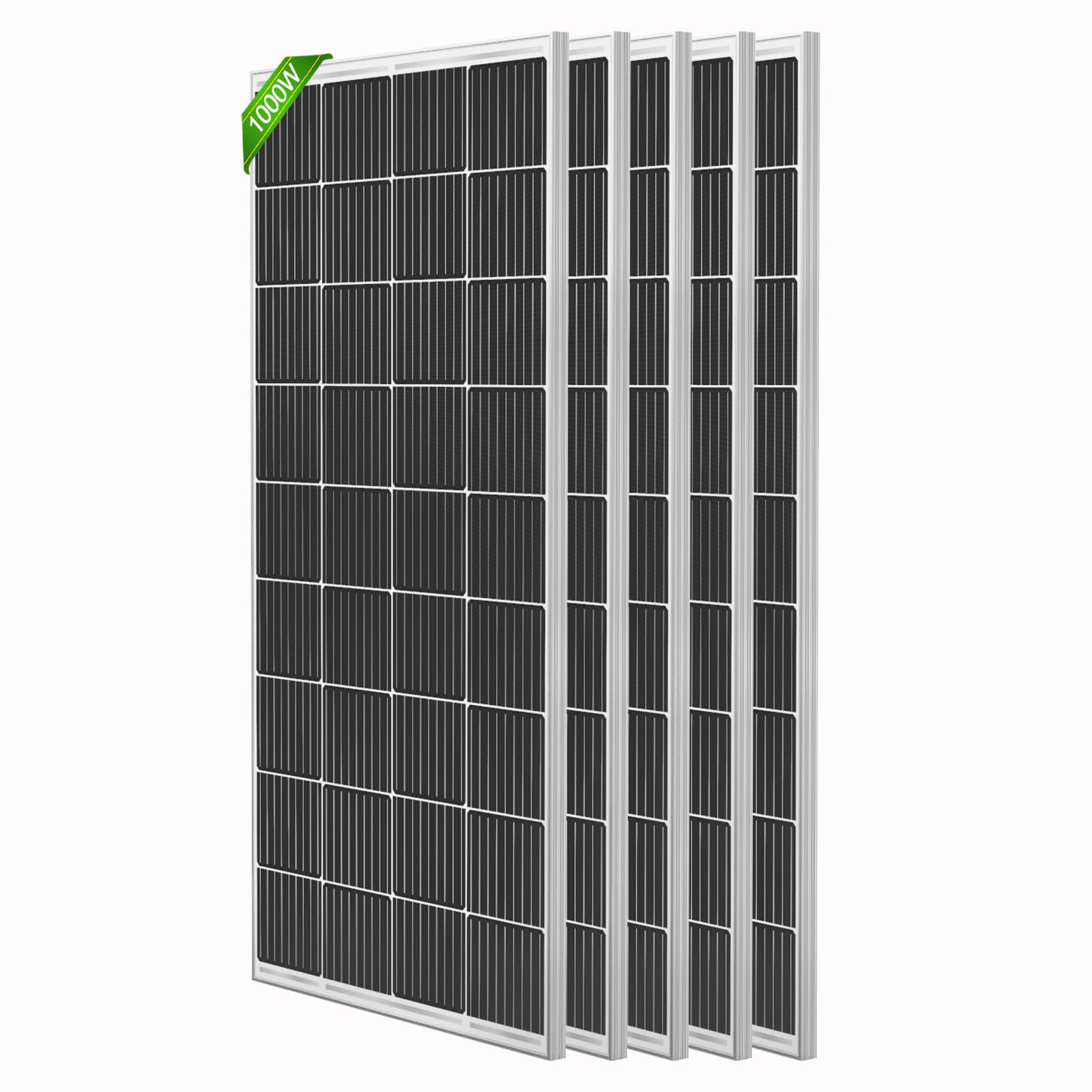 WERCHTAY Watt Solar Panel, Monocrystalline Cell High-Efficiency PV Module, 12V Solar Panels for Homes Camping RV Battery Boat Caravan and Other Off-Grid Applications (100W-B)