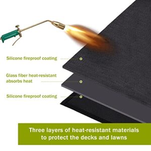SFSGQZTZ Grill Mats for Outdoor Grill Deck Protector, 40 X 65 in, Fireproof Mats Protects Decks and Patios, Durable Fire Pit Mat, Portable and Waterproof