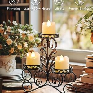 Homemory 48Pack Flameless Flickering Led Votive Tealight Candles,200+Hour Lasting Battery Operated Candles,Soft White for Valentine's Day,Wedding,Proposal Anniversary (Ivory Base,Battery Included)