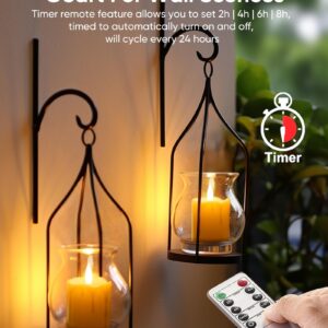 Homemory 2" x 2" Timer Remote Control Flickering Flameless Votive Candles, Realistic Battery Operated Candles, 6Pack 3D Wick Electric Fake Candles for Christmas, Wedding, Home Decorations