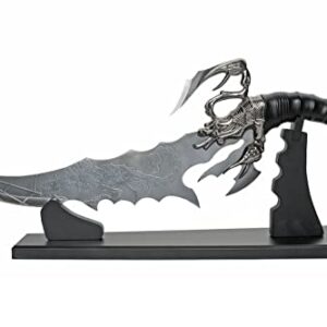 SZCO Supplies 21” Jagged Scorpion Printed Display Fantasy Sword With Wooden Display Stand