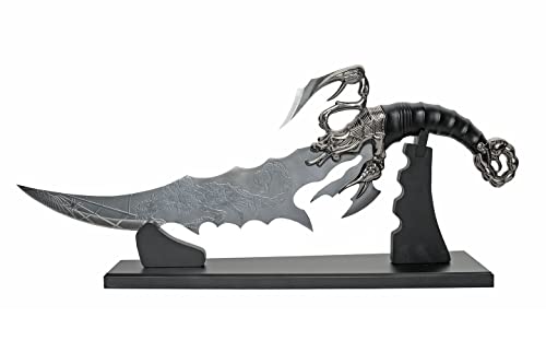 SZCO Supplies 21” Jagged Scorpion Printed Display Fantasy Sword With Wooden Display Stand