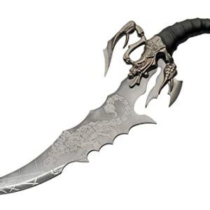 SZCO Supplies 21” Jagged Scorpion Printed Display Fantasy Sword With Wooden Display Stand