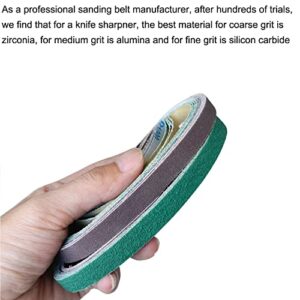 24 Pack 3/8" x 13" Replacement Sander Belt Kit for Astro Tools 3036 Air Belt Sander - 80/120/240/400/1000/1200 Grits Sanding Belt