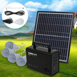 solar generator-portable power generator with solar panel,led light usb charger camping with 4 bulbs,reusable solar generator power storage power panel, emergency power supply
