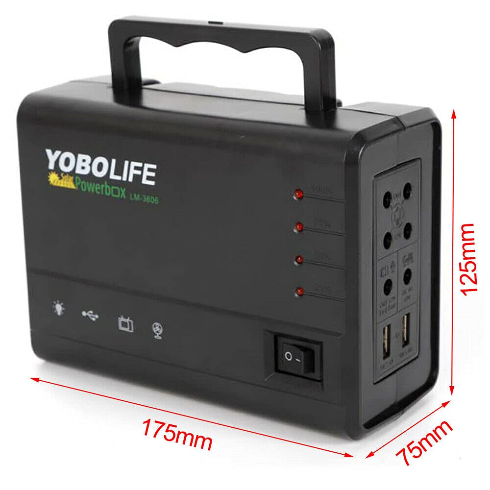 Solar Generator-Portable power generator with solar panel,LED Light USB Charger Camping with 4 Bulbs,Reusable Solar Generator Power Storage Power Panel, Emergency Power Supply
