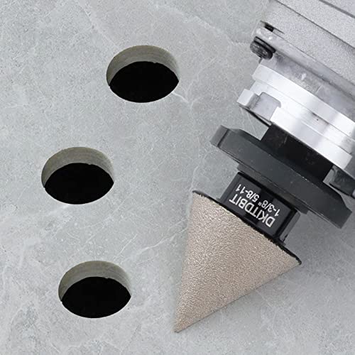 Diamond Beveling Chamfer Bit 1-3/8 Inch (35mm) Countersink Drill Bits with 5/8-11 Thread to 3/8” Hex Shank Adapter for Angle Grinder & Drill Enlarging Trimming Holes in Porcelain Ceramic Granite Tiles