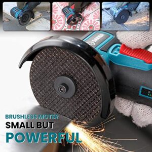 Saker 3" Cordless Angle Grinder - 12V 16800 RPM Brushless Portable Cut off Tool Kit with 1PC Battery and Charger, extra 5 PCS Disc