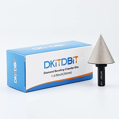 Diamond Countersink Drill Bits 1-3/8" Diamond Beveling Chamfer Bit for Enlarging Trimming Shaping Holes in Porcelain Ceramic Granite Marble Tiles, 3/8" Hex Shank