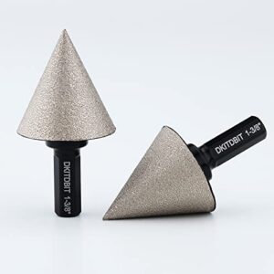 Diamond Countersink Drill Bits 1-3/8" Diamond Beveling Chamfer Bit for Enlarging Trimming Shaping Holes in Porcelain Ceramic Granite Marble Tiles, 3/8" Hex Shank